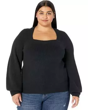 Свитер Madewell Plus Kevin Square Neck Rib Pullover, цвет True Black