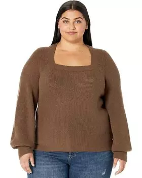 Свитер Madewell Plus Kevin Square Neck Rib Pullover, цвет Forage