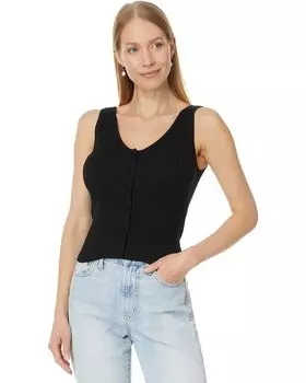 Свитер Madewell The Signature Knit Button-Front Tank, цвет True Black