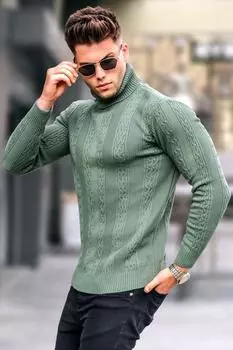 Свитер Madmext с узором, зеленый