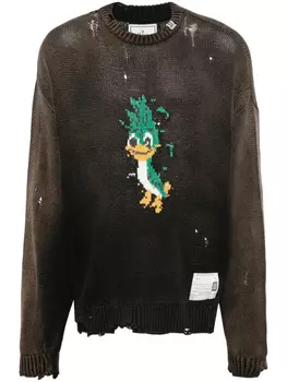 Свитер Maison MIHARA YASUHIRO с потертостями, коричневый