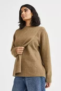 Свитер MAMA до и после H&amp;M, темно-бежевый меланж