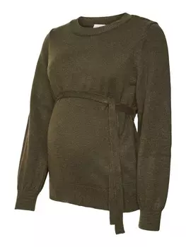 Свитер MAMALICIOUS New Anne, оливковый