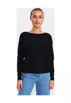 Свитер, манжеты в рубчик, женский Nmph, цвет Caviar