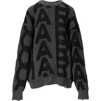 Свитер Marc Jacobs Jacobs The Monogram Distressed, серый/черный