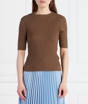 Свитер Marc O' Polo Pullover cropped Regular Fit, коричневый