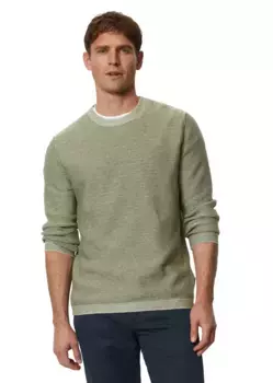 Свитер Marc O'Polo с круглым вырезом "из натурального хлопка и льна", зеленый