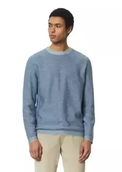 Свитер Marc O'Polo с круглым вырезом "из натурального хлопка и льна", синий