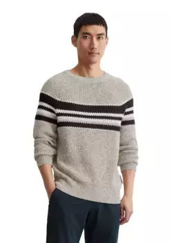 Свитер Marc O'Polo с круглым вырезом "из структурированной хлопковой пряжи мулине", бежевый