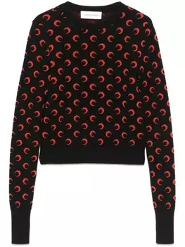 Свитер Marine Serre Crescent Moon-intarsia, черный