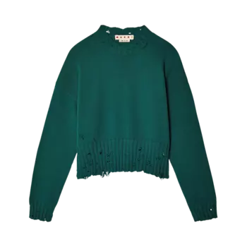Свитер Marni Distressed 'Peakcock Green', зеленый