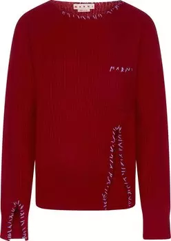 Свитер Marni Long-Sleeve Crewneck Sweater 'Chilli', красный