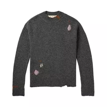 Свитер Marni Striped Mohair Sweater, цвет Granite