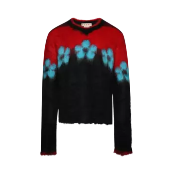 Свитер Marni V Neck Floral Pattern 'Black', черный