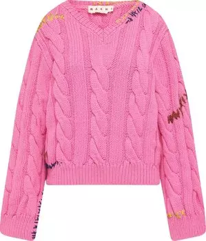 Свитер Marni V Neck Sweater 'Fuchsia', розовый