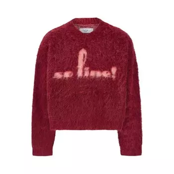 Свитер Martine Rose Brushed Mohair V-Neck Sweater, красный
