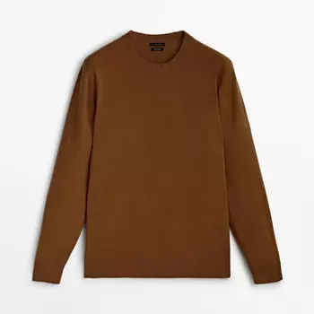 Свитер Massimo Dutti 100% Cashmere Crew Neck, коричневый
