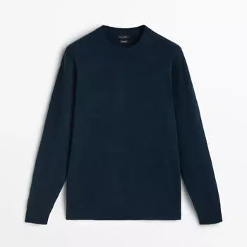 Свитер Massimo Dutti 100% Cashmere Crew Neck, темно-синий