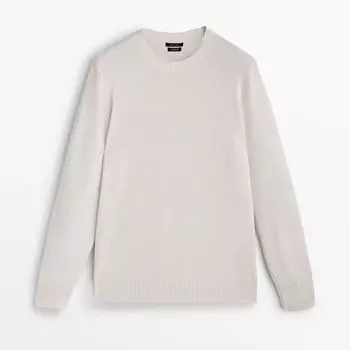 Свитер Massimo Dutti 100% Cashmere Crew Neck, бежевый
