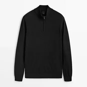 Свитер Massimo Dutti 100% Merino Wool, черный