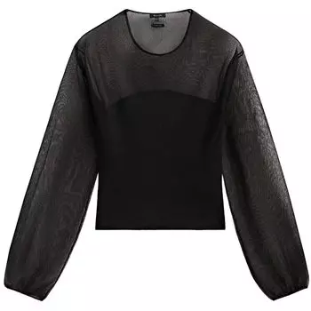 Свитер Massimo Dutti Contrast Fabric Knit, черный
