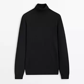 Свитер Massimo Dutti Cotton Blend High Neck, черный