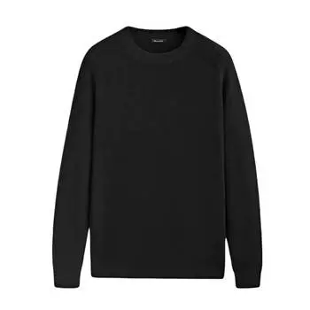 Свитер Massimo Dutti Crew Neck Cotton Knit, черный
