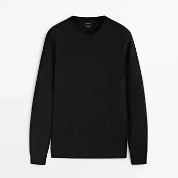 Свитер Massimo Dutti Crew Neck Knit, черный