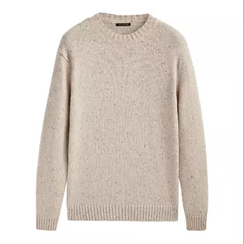 Свитер Massimo Dutti Crew Neck Knop Yarn, бежевый