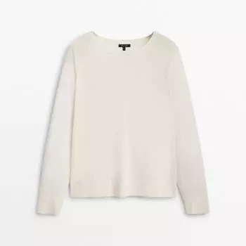 Свитер Massimo Dutti Crew Neck, кремовый