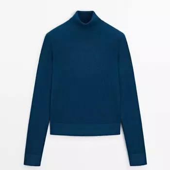 Свитер Massimo Dutti High Neck Knit, синий