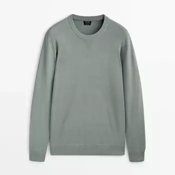 Свитер Massimo Dutti Knit Comfort, светло-зеленый