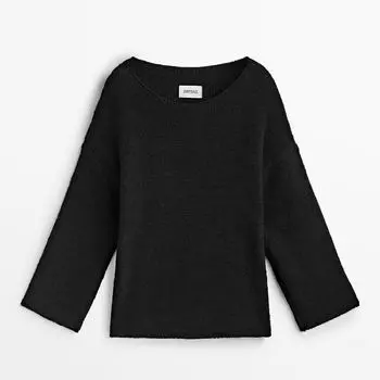 Свитер Massimo Dutti Knit With Wide Sleeves Limited Edition, черный
