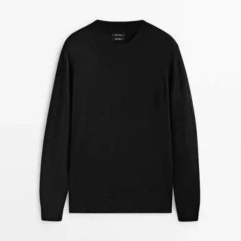 Свитер Massimo Dutti Merino Wool Mock Turtleneck, черный