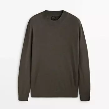 Свитер Massimo Dutti Merino Wool Mock Turtleneck, хаки