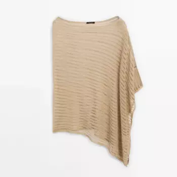Свитер Massimo Dutti Semi-sheer Asymmetric, золотой