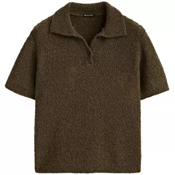 Свитер Massimo Dutti Short Sleeve Bouclé Knit, хаки