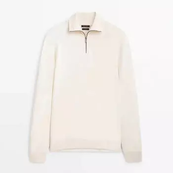 Свитер Massimo Dutti Smocked Knit Comfort, бежевый