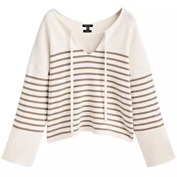 Свитер Massimo Dutti Striped, бежевый