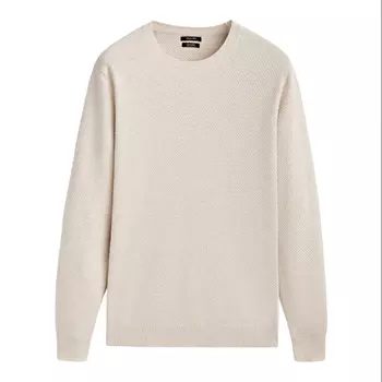 Свитер Massimo Dutti Textured Knit Crew Neck, бежевый
