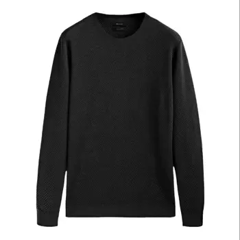 Свитер Massimo Dutti Textured Knit Crew Neck, черный