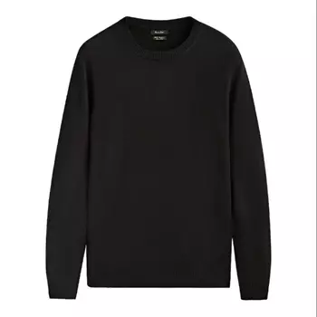 Свитер Massimo Dutti wool and cashmere blend round neck, черный