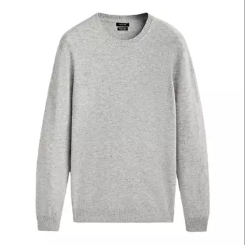 Свитер Massimo Dutti wool and cashmere blend round neck, серый мергель
