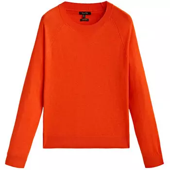 Свитер Massimo Dutti Wool And Cashmere Crew Neck, оранжевый