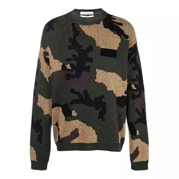 Свитер men's loose green camouflage Off-White, зеленый