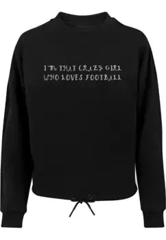 Свитер Merchcode " Merchcode Для женщин Дамы Crazy Football Girl Oversize Crewneck", черный
