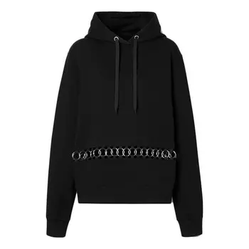 Свитер metallic adornment hoodie black Burberry, черный