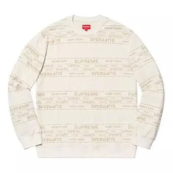 Свитер metallic jacquard crewneck 'white' Supreme, белый