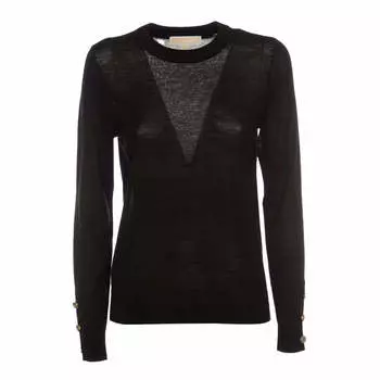 Свитер Michael Kors Button Embellished Plain, черный