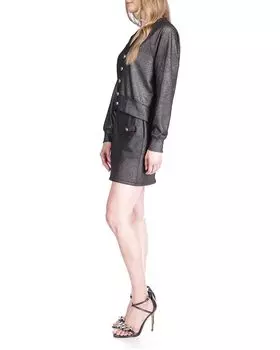 Свитер Michael Kors Shimmer Button Boyfriend Cardigan, черный
